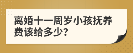 离婚十一周岁小孩抚养费该给多少？