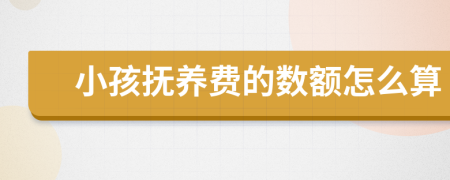 小孩抚养费的数额怎么算