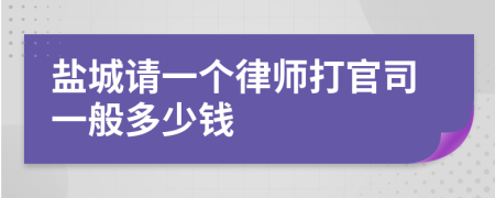 盐城请一个律师打官司一般多少钱