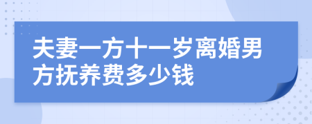 夫妻一方十一岁离婚男方抚养费多少钱