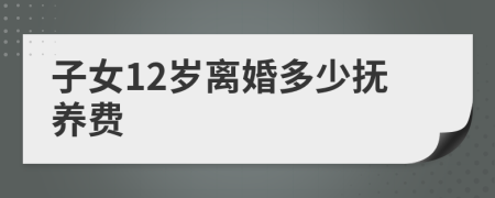 子女12岁离婚多少抚养费