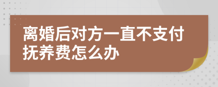 离婚后对方一直不支付抚养费怎么办