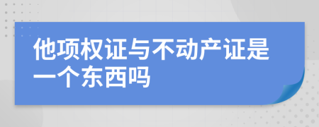 他项权证与不动产证是一个东西吗