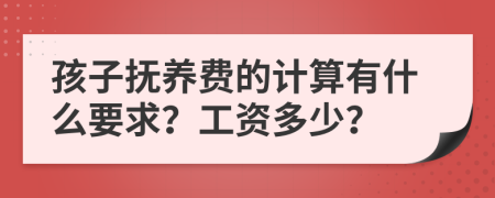 孩子抚养费的计算有什么要求？工资多少？