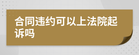 合同违约可以上法院起诉吗