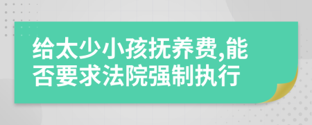 给太少小孩抚养费,能否要求法院强制执行