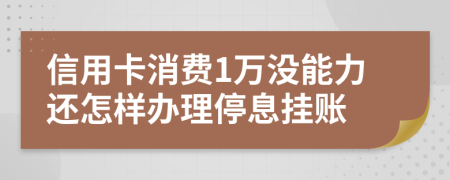 信用卡消费1万没能力还怎样办理停息挂账
