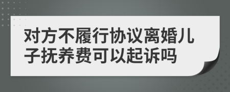 对方不履行协议离婚儿子抚养费可以起诉吗