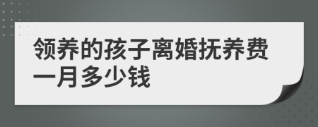 领养的孩子离婚抚养费一月多少钱