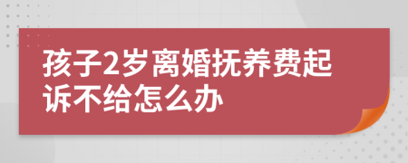 孩子2岁离婚抚养费起诉不给怎么办