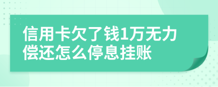 信用卡欠了钱1万无力偿还怎么停息挂账