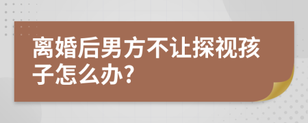 离婚后男方不让探视孩子怎么办?
