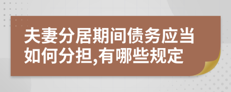 夫妻分居期间债务应当如何分担,有哪些规定