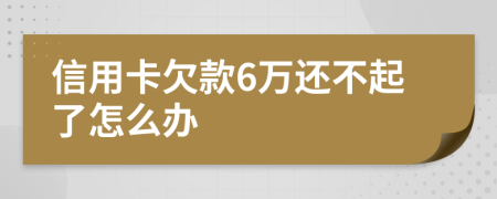 信用卡欠款6万还不起了怎么办