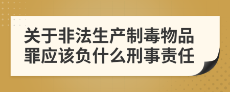 关于非法生产制毒物品罪应该负什么刑事责任