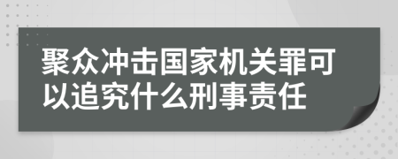 聚众冲击国家机关罪可以追究什么刑事责任