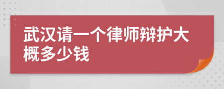 武汉请一个律师辩护大概多少钱