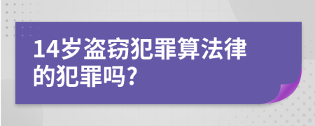 14岁盗窃犯罪算法律的犯罪吗?