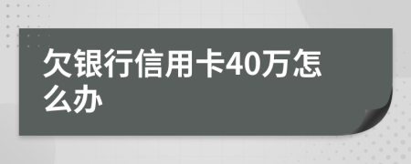 欠银行信用卡40万怎么办