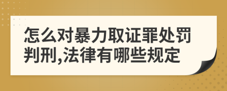 怎么对暴力取证罪处罚判刑,法律有哪些规定
