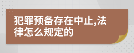 犯罪预备存在中止,法律怎么规定的