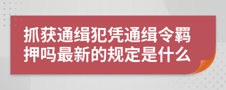 抓获通缉犯凭通缉令羁押吗最新的规定是什么