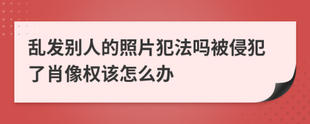 乱发别人的照片犯法吗被侵犯了肖像权该怎么办