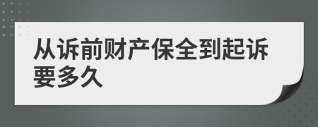从诉前财产保全到起诉要多久