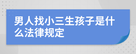 男人找小三生孩子是什么法律规定