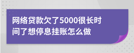 网络贷款欠了5000很长时间了想停息挂账怎么做