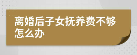 离婚后子女抚养费不够怎么办