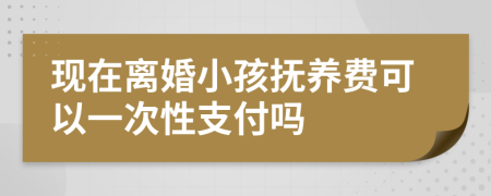 现在离婚小孩抚养费可以一次性支付吗