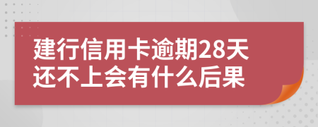 建行信用卡逾期28天还不上会有什么后果