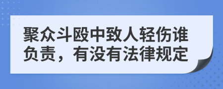 聚众斗殴中致人轻伤谁负责，有没有法律规定