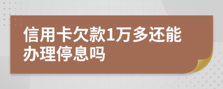 信用卡欠款1万多还能办理停息吗