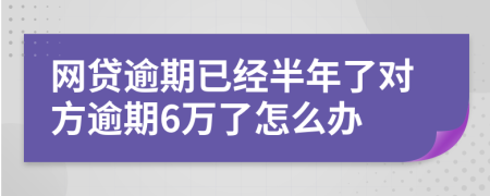 网贷逾期已经半年了对方逾期6万了怎么办