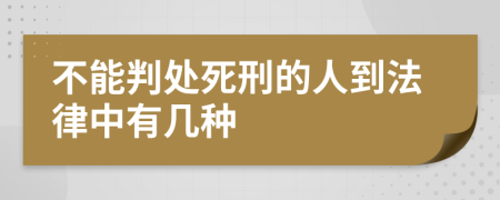 不能判处死刑的人到法律中有几种