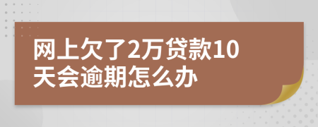 网上欠了2万贷款10天会逾期怎么办