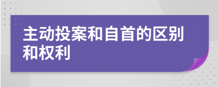 主动投案和自首的区别和权利