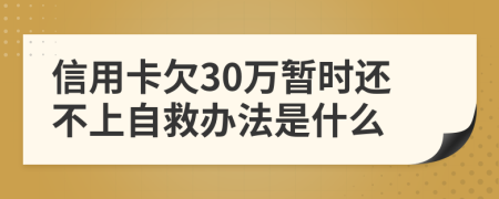 信用卡欠30万暂时还不上自救办法是什么