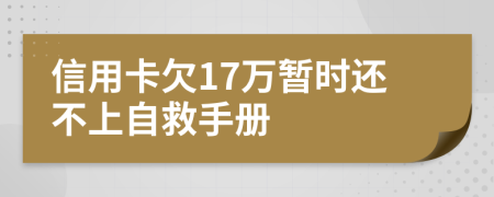 信用卡欠17万暂时还不上自救手册