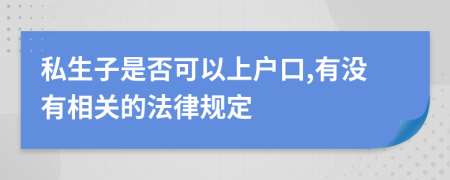 私生子是否可以上户口,有没有相关的法律规定