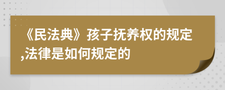 《民法典》孩子抚养权的规定,法律是如何规定的