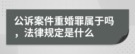 公诉案件重婚罪属于吗，法律规定是什么