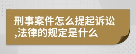 刑事案件怎么提起诉讼,法律的规定是什么