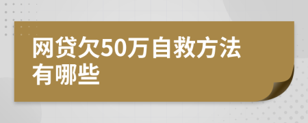 网贷欠50万自救方法有哪些