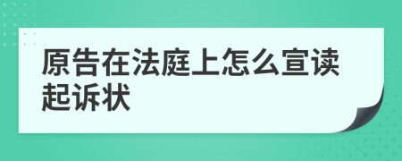 原告在法庭上怎么宣读起诉状