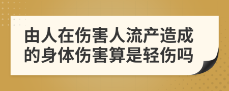 由人在伤害人流产造成的身体伤害算是轻伤吗