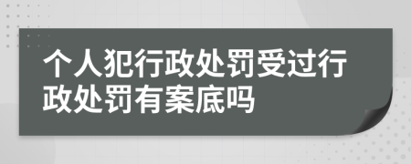 个人犯行政处罚受过行政处罚有案底吗