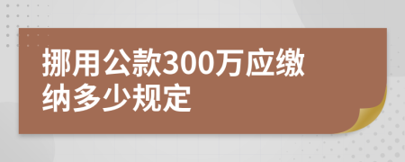 挪用公款300万应缴纳多少规定